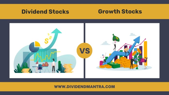 Dividend growth vs stock top between infographics difference below Dividend growth vs stock top between infographics difference below